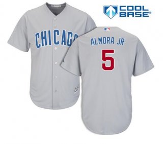 Men's Chicago Cubs #5 Albert Almora Jr. Gray Road Cool Base Jersey By Majestic