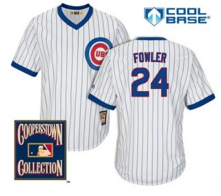 Men's Chicago Cubs #24 Dexter Fowler White Pullover 1968-69 Cooperstown Collection Cool Base Jersey