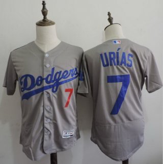 Men's Los Angeles Dodgers #7 Julio Urias Gray 2016 Flexbase Majestic Baseball Jersey