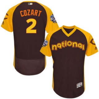 Zack Cozart Brown 2016 All-Star Jersey - Men's National League Cincinnati Reds #2 Flex Base Majestic MLB Collection Jersey