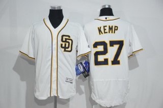 Men's San Diego Padres #27 Matt Kemp White Home 2016 Flexbase Majestic Baseball Jersey