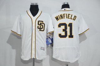 Men's San Diego Padres #31 Dave Winfield White Home 2016 Flexbase Majestic Baseball Jersey