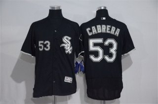 Men's Chicago White Sox #53 Melky Cabrera Black Stitched MLB 2016 Majestic Flex Base Jersey