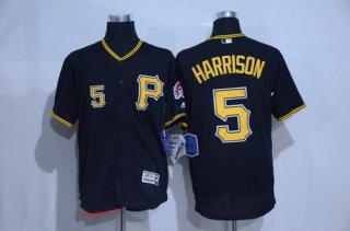 Men's Pittsburgh Pirates #5 Josh Harrison Black 2016 Flex Base Majestic Stitched MLB Jersey