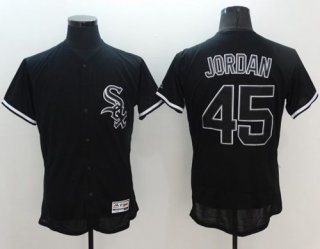 White Sox #45 Michael Jordan Black Fashion Flexbase Authentic Collection Stitched MLB Jersey