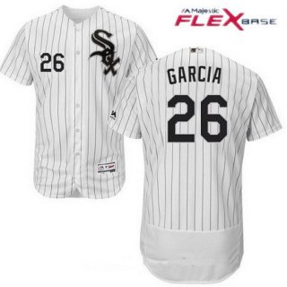 Men's Chicago White Sox #26 Avisail Garcia White Home Stitched MLB Majestic Cool Base Jersey