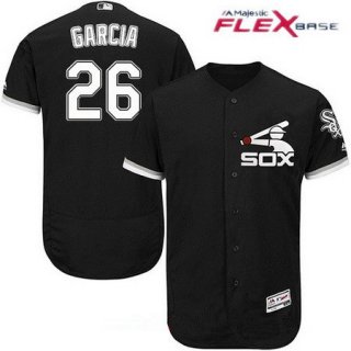 Men's Chicago White Sox #26 Avisail Garcia Black Collection Stitched MLB Majestic Flex Base Jersey