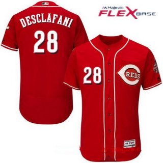 Men's Cincinnati Reds #28 Anthony DeSclafani Red Stitched MLB Majestic Flex Base Jersey