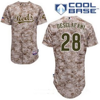 Men's Cincinnati Reds #28 Anthony DeSclafani Camo Stitched MLB Majestic Cool Base Jersey