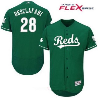 Men's Cincinnati Reds #28 Anthony DeSclafani Green 2016 St. Patrick's Day Stitched MLB Majestic Flex Base Jersey