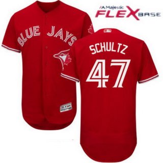 Men's Toronto Blue Jays #47 Bo Schultz Red Stitched MLB 2017 Majestic Flex Base Jersey