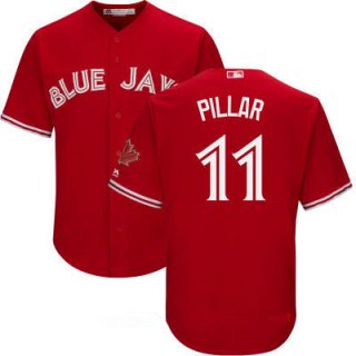 Men's Toronto Blue Jays #11 Kevin Pillar Red Stitched MLB 2017 Majestic Cool Base Jersey