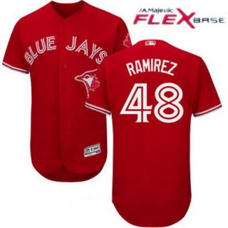 Men's Toronto Blue Jays #48 Harold Ramirez Red Stitched MLB 2017 Majestic Flex Base Jersey