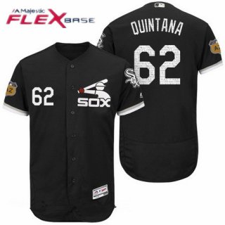 Men's Chicago White Sox #62 Jose Quintana Black 2017 Spring Training Stitched MLB Majestic Flex Base Jersey