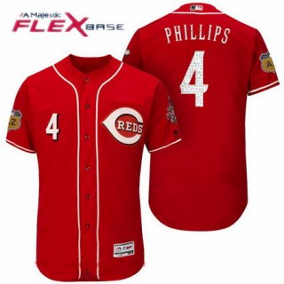 Men's Cincinnati Reds #4 Brandon Phillips Red 2017 Spring Training Stitched MLB Majestic Flex Base Jersey