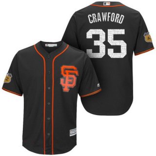 Men's San Francisco Giants #35 Brandon Crawford Black 2017 Spring Training Stitched MLB Majestic Cool Base Jersey