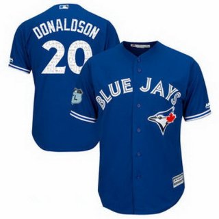 Men's Toronto Blue Jays #20 Josh Donaldson Royal Blue 2017 Spring Training Stitched MLB Majestic Cool Base Jersey