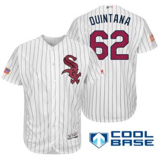 Men's Chicago White Sox #62 Jose Quintana White Stars & Stripes Fashion Independence Day Stitched MLB Majestic Cool Base Jersey