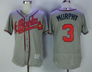 Men's Atlanta Braves #3 Dale Murphy Retired Gray Road Stitched MLB Majestic Flex Base Jersey