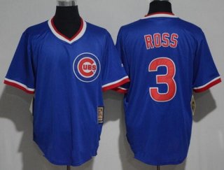 Men's Chicago Cubs #3 David Ross Royal Blue Pullover Stitched MLB Majestic 1994 Cooperstown Collection Jersey