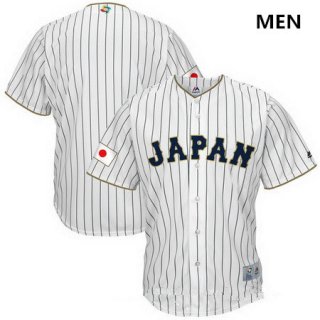 Men's Japan Baseball Majestic White 2017 World Baseball Classic Blank Team Jersey