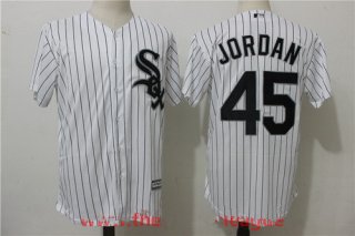 Men's Chicago White Sox #45 Michael Jordan Retired White Home Stitched MLB Majestic Cool Base Jersey