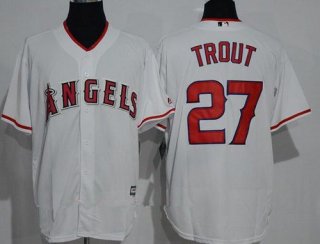 Men's Los Angeles Angels Of Anaheim #27 Mike Trout White Home Stitched MLB Majestic Cool Base Jersey