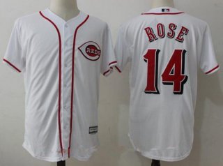 Men's Cincinnati Reds #14 Pete Rose Retired White Cool Base Stitched MLB Jersey