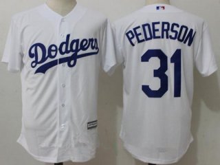 Men's Los Angeles Dodgers #31 Joc Pederson White Home Stitched MLB Majestic Flex Base Jersey