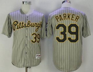 Men's Pittsburgh Pirates #39 Dave Parker Gray Pinstripe 1997 Throwback Turn Back The Clock MLB Majestic Collection Jersey