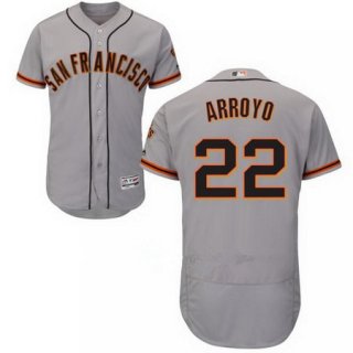 Men's San Francisco Giants #22 Christian Arroyo Majestic Road Gray Flex Base Authentic Collection Custom Jersey