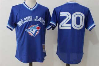 Men's Toronto Blue Jays #20 Josh Donaldson Royal Blue Throwback Mesh Batting Practice Stitched MLB Mitchell & Ness Jersey