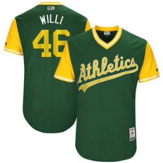 Men's Oakland Athletics Santiago Casilla Willi Majestic Green 2017 Players Weekend Authentic Jersey