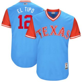 Men's Texas Rangers Rougned Odor El Tipo Majestic Light Blue 2017 Players Weekend Authentic Jersey