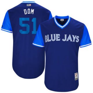 Men's Toronto Blue Jays Dominic Leone Dom Majestic Royal 2017 Players Weekend Authentic Jersey