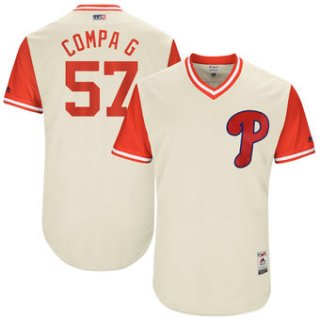 Men's Philadelphia Phillies Luis Garcia Compa G Majestic Tan 2017 Players Weekend Authentic Jersey