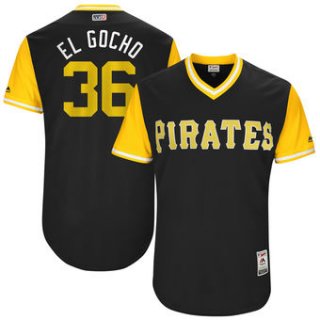 Men's Pittsburgh Pirates Jose Osuna El Gocho Majestic Black 2017 Players Weekend Authentic Jersey