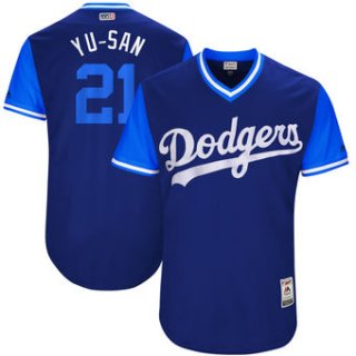 Men's Los Angeles Dodgers Yu Darvish Yu-Saun Majestic Royal 2017 Players Weekend Authentic Jersey