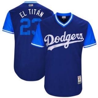 Men's Los Angeles Dodgers Adrian Gonzalez El Titán Majestic Royal 2017 Players Weekend Authentic Jersey