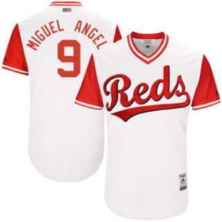 Men's Cincinnati Reds Jose Peraza Miguel Angel Majestic White 2017 Players Weekend Authentic Jersey