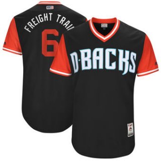 Men's Arizona Diamondbacks David Peralta Freight Train Majestic Black 2017 Players Weekend Authentic Jersey