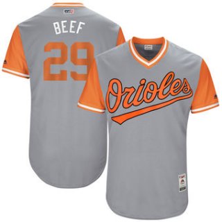 Men's Baltimore Orioles Welington Castillo Beef Majestic Gray 2017 Players Weekend Authentic Jersey