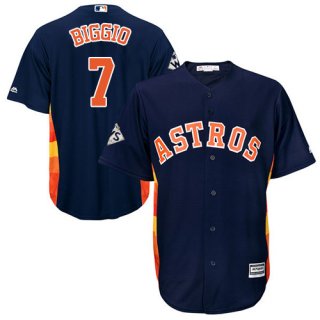 Men's Houston Astros #7 Craig Biggio Navy Blue New Cool Base 2017 World Series Bound Stitched MLB Jersey