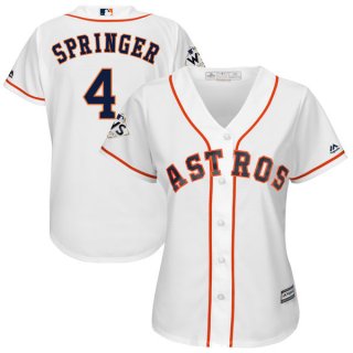 Women's Houston Astros #4 George Springer White Women 2017 World Series Bound Cool Base Player Jersey