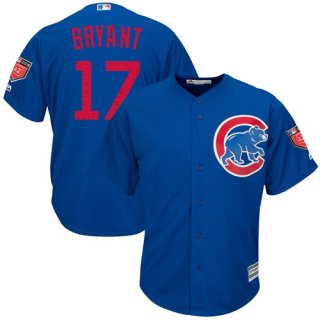 Chicago Cubs #17 Kris Bryant Blue 2018 Spring Training Cool Base Stitched MLB Jersey