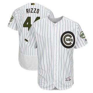 Chicago Cubs #44 Anthony Rizzo White(Blue Strip) Flexbase Authentic Collection 2018 Memorial Day Stitched Baseball Jersey