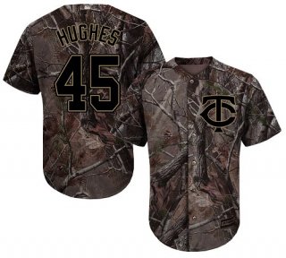 Minnesota Twins #45 Phil Hughes Camo Realtree Collection Cool Base Stitched MLB Jersey