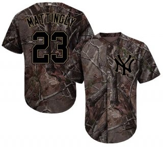 New York Yankees #23 Don Mattingly Camo Realtree Collection Cool Base Stitched MLB Jersey