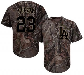 Los Angeles Dodgers #23 Kirk Gibson Camo Realtree Collection Cool Base Stitched Baseball Jersey