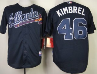 Atlanta Braves #46 Craig Kimbrel Navy Blue Jersey